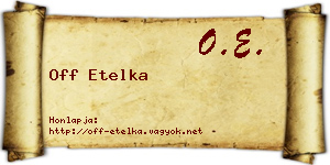 Off Etelka névjegykártya